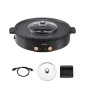 VEVOR Hot Pot with Grill, 1800W 2-in-1 Electric Smokeless Grill and Hot Pot, Κορεατικό BBQ Shabu Shabu Hotpot με ξεχωριστό διπλό έλεγχο θερμοκρασίας, αντικολλητικό τηγάνι, για 2-8 άτομα Οικογενειακή τραπεζαρία