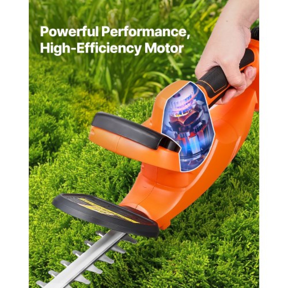 VEVOR Electric Hedge Trimmer, 1200 RPM, Cordless Hedge Trimmer για Low Branch, 20V 2A Battery, Bush Trimmer with 20 in Dual Action Blade & Secure Design, Gardening Trimmer for Yard Lawn Care