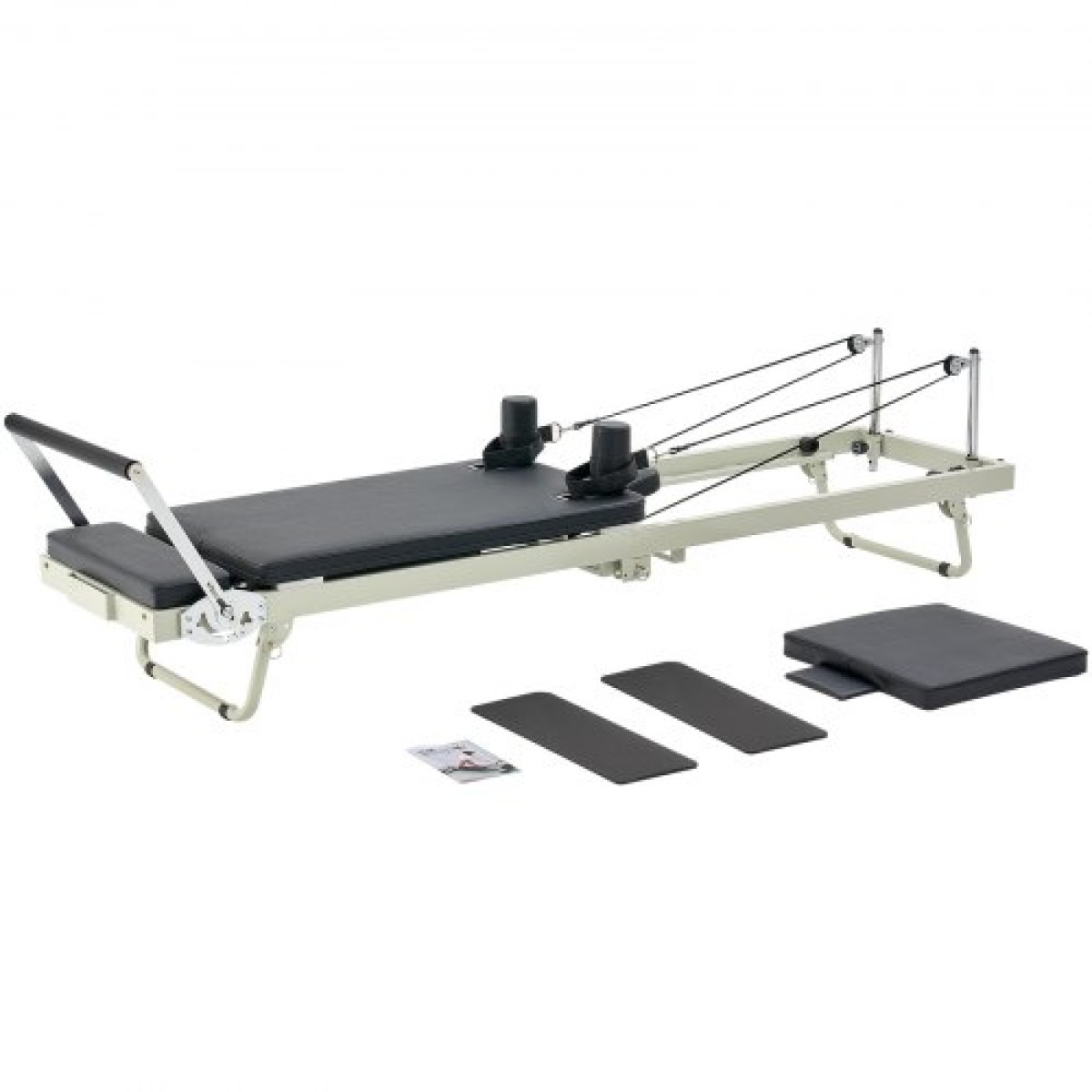 VEVOR Πτυσσόμενο Pilates Reformer, Μηχάνημα προπόνησης Pilates για χρήση στο στούντιο στο σπίτι στο γυμναστήριο, κρεβάτι Pilates με διπλή αντίσταση-ελατήριο & κορδόνι, σετ Reformer για προχωρημένους χρήστες και αρχάριους, έως 400 LBS