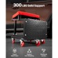 VEVOR Mechanic Stool, χωρητικότητας 300 lbs Κάθισμα γκαράζ/Σκαμπάκι εργασίας με ρόδες, περιστρεφόμενο σκαμπό εργαστηρίου 360° με δίσκο εργαλείων, Mechanics Creeper Seat/Step Stool, για γκαράζ, κατάστημα & επισκευή αυτοκινήτων, μαύρο