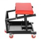 VEVOR Mechanic Stool, χωρητικότητας 300 lbs Κάθισμα γκαράζ/Σκαμπάκι εργασίας με ρόδες, περιστρεφόμενο σκαμπό εργαστηρίου 360° με δίσκο εργαλείων, Mechanics Creeper Seat/Step Stool, για γκαράζ, κατάστημα & επισκευή αυτοκινήτων, μαύρο