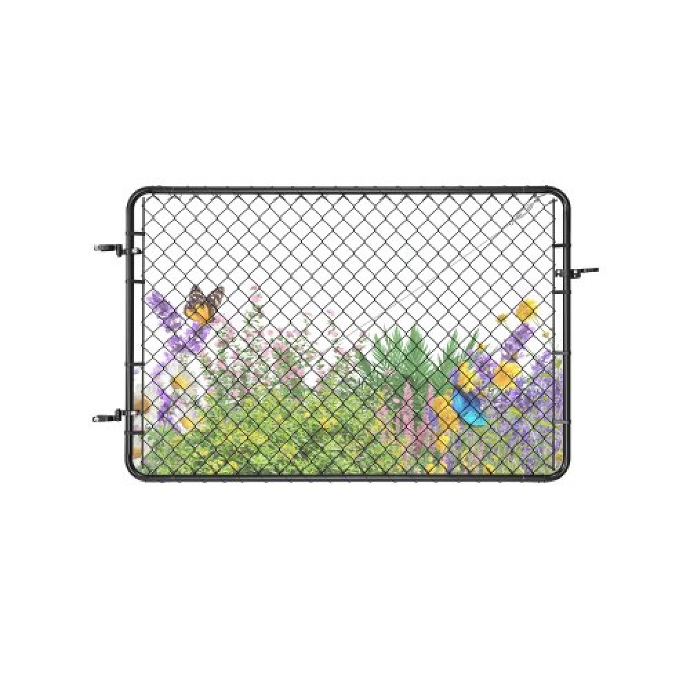 VEVOR Chain Link Fence Gate, 183x122 cm, Ρυθμιζόμενο πλαίσιο φράχτη με σύνδεσμο αλυσίδας, προσαρμογή 2,2-6 ft (W) x 6 ft (H) Άνοιγμα πύλης φράχτη κήπου, πύλη περίφραξης με πλαστική επίστρωση, για Farm Black, Δεν περιλαμβάνονται στύλοι