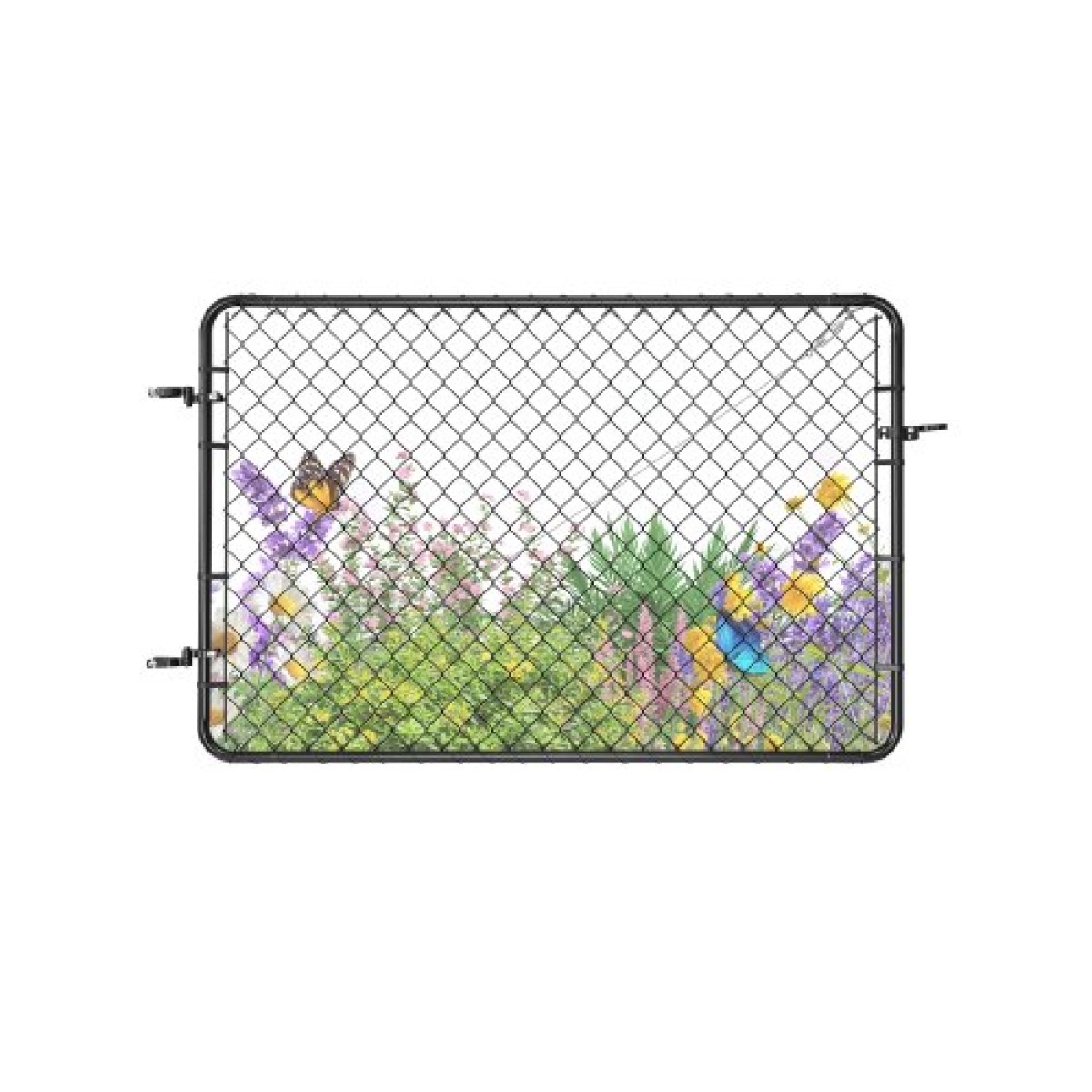 VEVOR Chain Link Fence Gate, 183x122 cm, Ρυθμιζόμενο πλαίσιο φράχτη με σύνδεσμο αλυσίδας, προσαρμογή 2,2-6 ft (W) x 6 ft (H) Άνοιγμα πύλης φράχτη κήπου, πύλη περίφραξης με πλαστική επίστρωση, για Farm Black, Δεν περιλαμβάνονται στύλοι