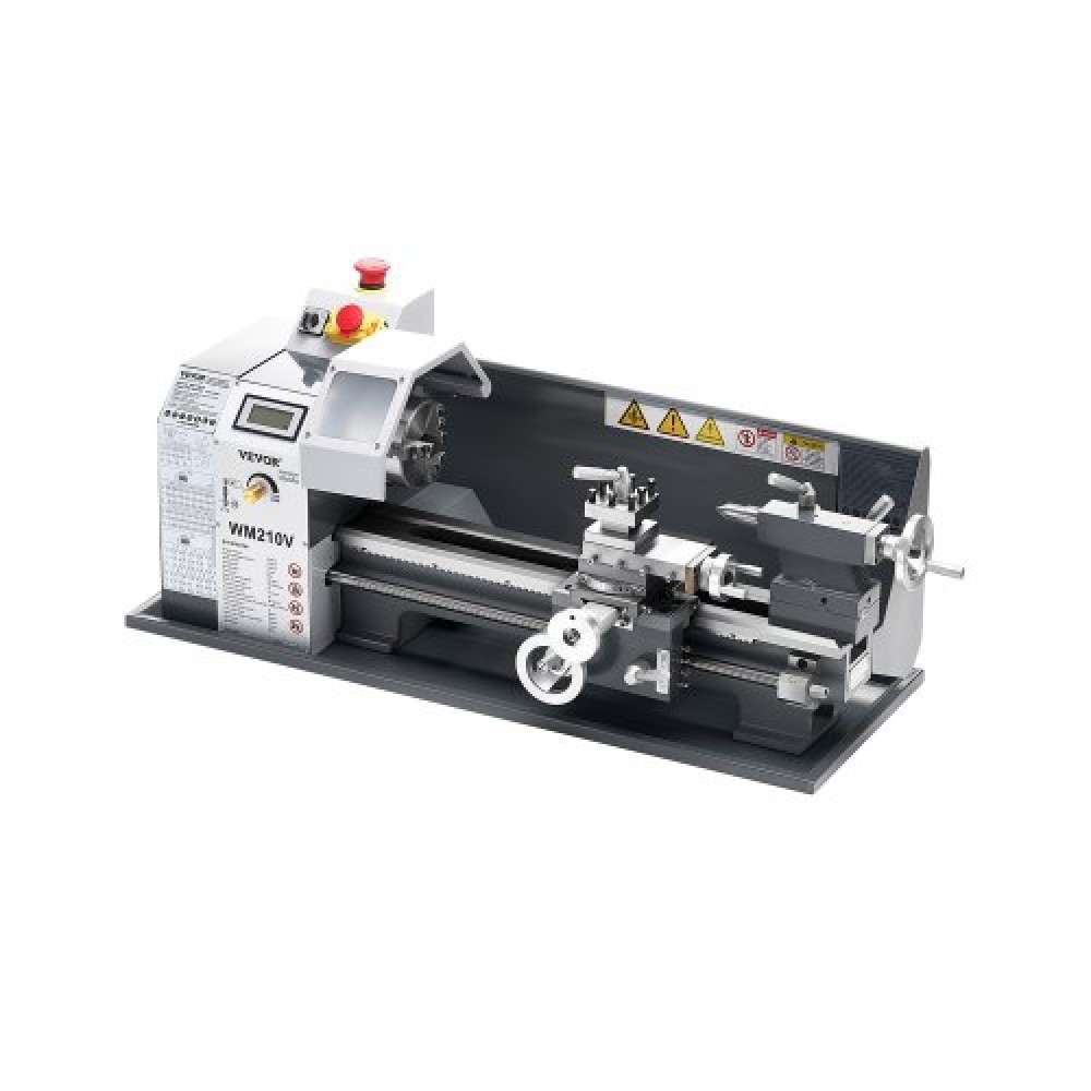 Μεταλλικός Τόρνος VEVOR, 203 x 406 mm (8 x 16 ίντσες), Μηχάνημα τόρνου πάγκου 550 W, μεταβλητή ταχύτητα 0-2500 σ.α.λ., με 0,0076 mm (0,0003 ίντσες) Ακρίβεια άξονα μετάλλου, για επεξεργασία ανταλλακτικών ακριβείας από ξύλο Impaderial/Soft Metric