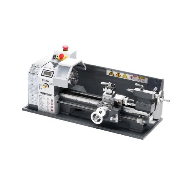 Μεταλλικός Τόρνος VEVOR, 203 x 406 mm (8 x 16 ίντσες), Μηχάνημα τόρνου πάγκου 550 W, μεταβλητή ταχύτητα 0-2500 σ.α.λ., με 0,0076 mm (0,0003 ίντσες) Ακρίβεια άξονα μετάλλου, για επεξεργασία ανταλλακτικών ακριβείας από ξύλο Impaderial/Soft Metric