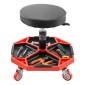 Μηχανικό σκαμπό VEVOR κυλιόμενο με ρόδες, χωρητικότητα 300 λίβρες Κάθισμα γκαράζ/σκαμπό εργασίας, Ρυθμιζόμενο ύψος (16,5-21,7 ίντσες) Κάθισμα Roller Creeper με δίσκο εργαλείων, για γκαράζ, κατάστημα & επισκευή αυτοκινήτων, μαύρο+κόκκινο