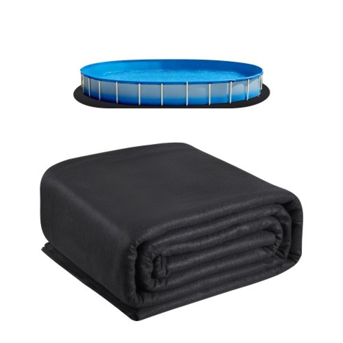 VEVOR Oval Pad Liner Pool, 12 x 24 ft Pool Liner Pad για πισίνες πάνω από το έδαφος, εξαιρετικά παχύ χαλάκι πισίνας, αποτρέπει τρυπήματα, ανακυκλωμένο υλικό γεωυφάσματος για υποστρώματα, παρατείνει τη διάρκεια ζωής της επένδυσης