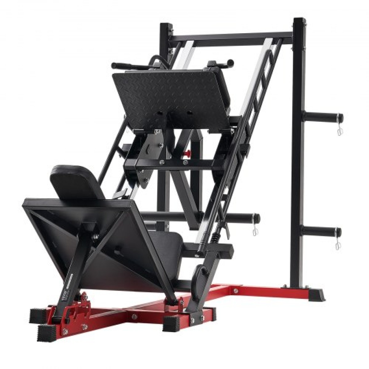 Μηχάνημα VEVOR Leg Press Hack Squat, Ρυθμιζόμενο σύνθετο πρέσας ποδιών με γραμμικό ρουλεμάν και αποθήκευση βάρους, ειδικό κάτω μέρος του σώματος για γυμναστήριο στο σπίτι, εξοπλισμός άσκησης ποδιών για τετρακέφαλους, οπίσθιους μηριαίους, γλουτούς, γάμπα