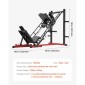 Μηχάνημα VEVOR Leg Press Hack Squat, Ρυθμιζόμενο σύνθετο πρέσας ποδιών με γραμμικό ρουλεμάν και αποθήκευση βάρους, ειδικό κάτω μέρος του σώματος για γυμναστήριο στο σπίτι, εξοπλισμός άσκησης ποδιών για τετρακέφαλους, οπίσθιους μηριαίους, γλουτούς, γάμπα