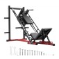 Μηχάνημα VEVOR Leg Press Hack Squat, Ρυθμιζόμενο σύνθετο πρέσας ποδιών με γραμμικό ρουλεμάν και αποθήκευση βάρους, ειδικό κάτω μέρος του σώματος για γυμναστήριο στο σπίτι, εξοπλισμός άσκησης ποδιών για τετρακέφαλους, οπίσθιους μηριαίους, γλουτούς, γάμπα