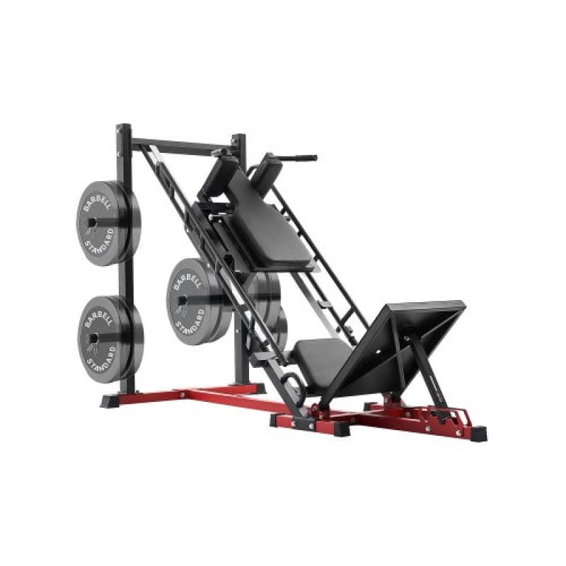 Μηχάνημα VEVOR Leg Press Hack Squat, Ρυθμιζόμενο σύνθετο πρέσας ποδιών με γραμμικό ρουλεμάν και αποθήκευση βάρους, ειδικό κάτω μέρος του σώματος για γυμναστήριο στο σπίτι, εξοπλισμός άσκησης ποδιών για τετρακέφαλους, οπίσθιους μηριαίους, γλουτούς, γάμπα