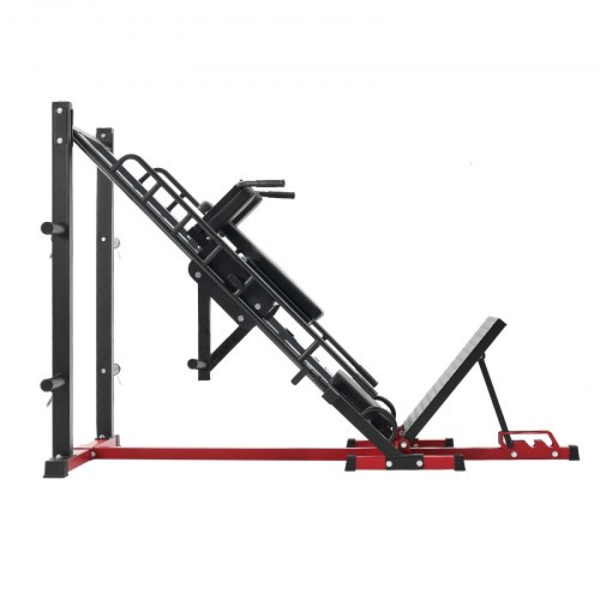 Μηχάνημα VEVOR Leg Press Hack Squat, Ρυθμιζόμενο σύνθετο πρέσας ποδιών με γραμμικό ρουλεμάν και αποθήκευση βάρους, ειδικό κάτω μέρος του σώματος για γυμναστήριο στο σπίτι, εξοπλισμός άσκησης ποδιών για τετρακέφαλους, οπίσθιους μηριαίους, γλουτούς, γάμπα