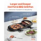 VEVOR Hot Pot with Grill, 2-in-1 2-in-1 Electric Smokeless Grill and Hot Pot, Κορεατικό BBQ Shabu Shabu Hotpot με ξεχωριστό διπλό έλεγχο θερμοκρασίας, αντικολλητικό τηγάνι, για 1-6 άτομα Οικογενειακό δείπνο