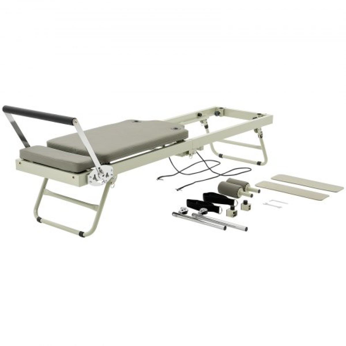 VEVOR Πτυσσόμενο Pilates Reformer, Μηχάνημα προπόνησης Pilates για χρήση στο στούντιο στο σπίτι στο γυμναστήριο, κρεβάτι Pilates με διπλή αντίσταση-ελατήριο & κορδόνι, σετ Reformer για προχωρημένους χρήστες και αρχάριους, έως 400 LBS