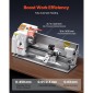 Μεταλλικός τόρνος VEVOR, 220 x 450 mm (8,7 x 18 ίντσες), Ισχυρός μεταλλικός τόρνος πάγκου ακριβείας, αυτόματη τροφοδοσία, μεταβλητή ταχύτητα 0-2500 σ.α.λ., κινητήρας χωρίς ψήκτρες 1250 W, για επεξεργασία εξαρτημάτων ακριβείας, μαλακά μέταλλα, πλαστικά ξύλ