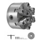 Τσοκ τόρνου VEVOR 6 σιαγόνων, 6 ιντσών (160 mm), τσοκ με αυτοκέντρο με πλάκα στήριξης με κλειδαριά D1-4, 0,12-5,71 ίντσες (3-145 mm) Εύρος σύσφιξης με βίδες με κλειδί T, Υλικό HT300, για μεταλλικό τόρνο ξύλου