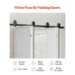 VEVOR Bi-folding Sliding Door Barn Hardware Track Kit, 52" Top Mount Track Kit, σύρεται ομαλά και αθόρυβα, βαρέως τύπου, εύκολο στην εγκατάσταση, κατάλληλο για τέσσερις πόρτες ντουλαπιών 12" ντουλαπιών πλυντηρίου ρούχων (Δεν περιλαμβάνονται)