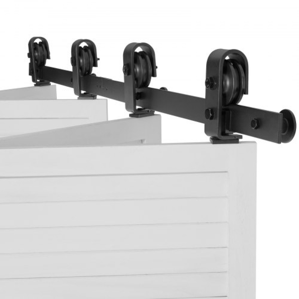 VEVOR Bi-folding Sliding Door Barn Hardware Track Kit, 52" Top Mount Track Kit, σύρεται ομαλά και αθόρυβα, βαρέως τύπου, εύκολο στην εγκατάσταση, κατάλληλο για τέσσερις πόρτες ντουλαπιών 12" ντουλαπιών πλυντηρίου ρούχων (Δεν περιλαμβάνονται)