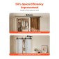 VEVOR Bi-folding Sliding Door Barn Hardware Track Kit, 52" Top Mount Track Kit, σύρεται ομαλά και αθόρυβα, βαρέως τύπου, εύκολο στην εγκατάσταση, κατάλληλο για τέσσερις πόρτες ντουλαπιών 12" ντουλαπιών πλυντηρίου ρούχων (Δεν περιλαμβάνονται)