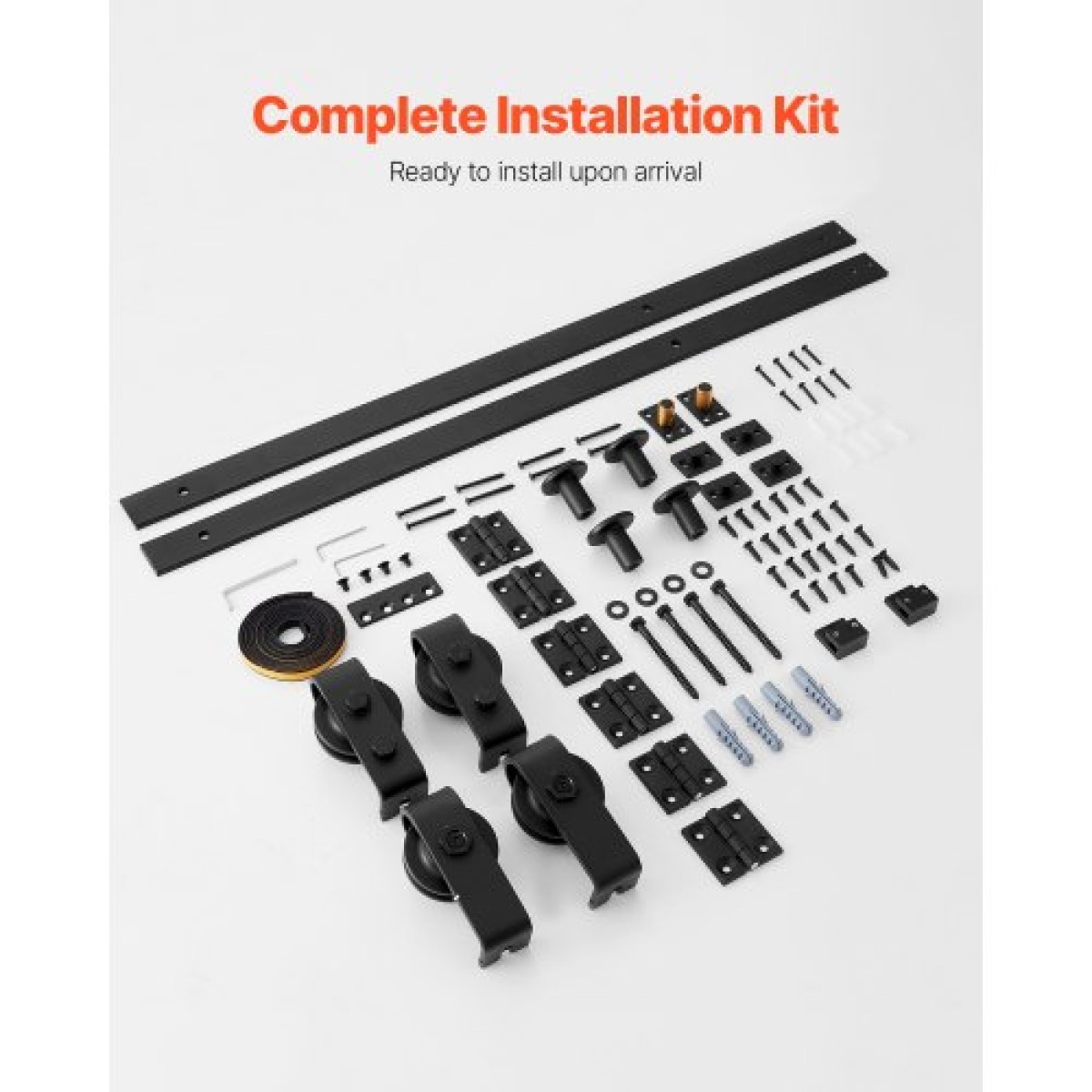 VEVOR Bi-folding Sliding Door Barn Hardware Track Kit, 52" Top Mount Track Kit, σύρεται ομαλά και αθόρυβα, βαρέως τύπου, εύκολο στην εγκατάσταση, κατάλληλο για τέσσερις πόρτες ντουλαπιών 12" ντουλαπιών πλυντηρίου ρούχων (Δεν περιλαμβάνονται)