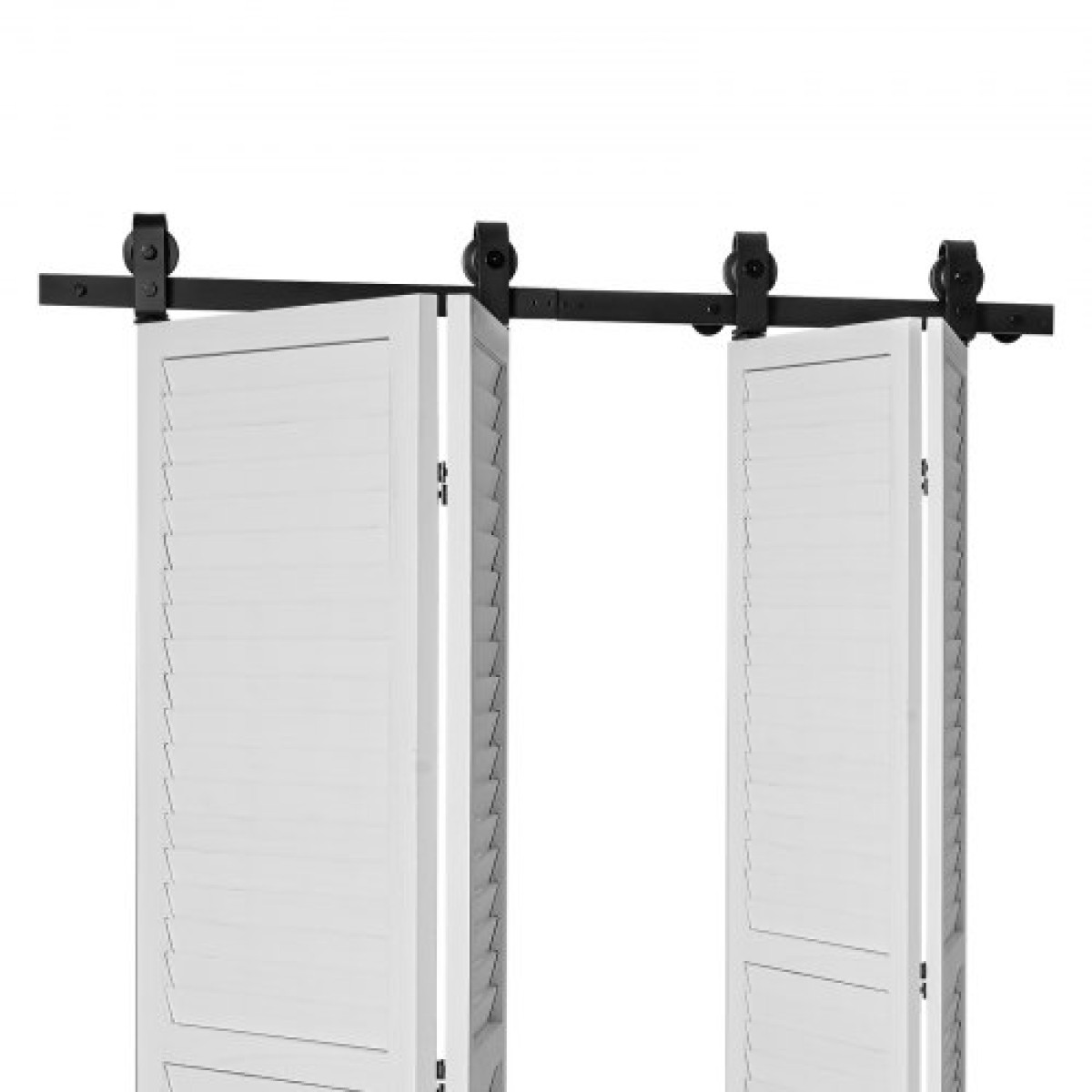 VEVOR Bi-folding Sliding Door Barn Hardware Track Kit, 52" Top Mount Track Kit, σύρεται ομαλά και αθόρυβα, βαρέως τύπου, εύκολο στην εγκατάσταση, κατάλληλο για τέσσερις πόρτες ντουλαπιών 12" ντουλαπιών πλυντηρίου ρούχων (Δεν περιλαμβάνονται)