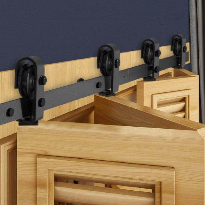 VEVOR Bi-folding Sliding Door Barn Hardware Track Kit, 52" Top Mount Track Kit, σύρεται ομαλά και αθόρυβα, βαρέως τύπου, εύκολο στην εγκατάσταση, κατάλληλο για τέσσερις πόρτες ντουλαπιών 12" ντουλαπιών πλυντηρίου ρούχων (Δεν περιλαμβάνονται)