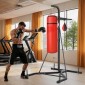 VEVOR 2 σε 1 Βάση για σάκο άμμου, Ατσάλινο εξοπλισμός προπόνησης βαρέως τύπου, ρυθμιζόμενο ύψος τσάντα μποξ και βάση τσάντα ταχύτητας, ανεξάρτητη βάση για σάκο άμμου, χωράει έως και 140 λίβρες, για γυμναστική στο σπίτι