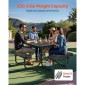 Τραπέζι πικνίκ VEVOR, Σετ Έπιπλα Τραπεζαρίας Βεράντας, Ανθεκτικό στις καιρικές συνθήκες εξωτερικού χώρου, Ατσάλινα τραπέζια βαρέως τύπου με τρύπα ομπρέλας, 45,7 σε τετράγωνο τραπέζι και πάγκο, για κήπο, αυλή, βεράντα, μαύρο