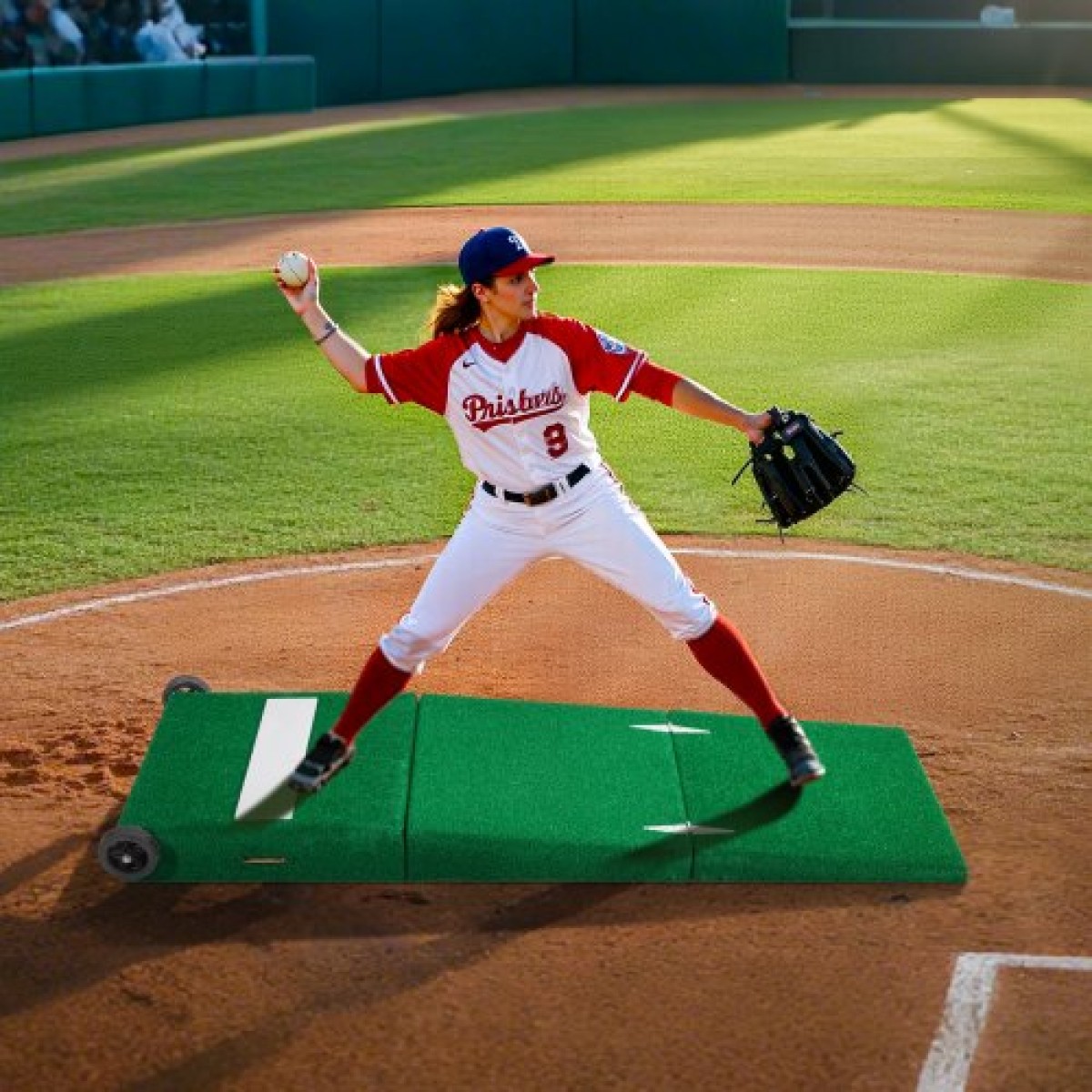 VEVOR Pitching Mound, Portable Baseball Pitcher's Mound, 90 in II Indoor Outdoor Pitching Practice and Training Equipment, Softball Pitching Aid with Antifade Turf, Pitching Rubber, Carry Handles