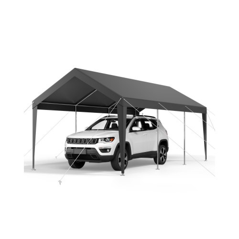 VEVOR Carport, 10 x 20 FT υπαίθριος θόλος αυτοκινήτου, πόσιμο υπόστεγο, γαλβανισμένο βαρέως τύπου στέγαστρο αυτοκινήτου, ανθεκτικό στην υπεριώδη ακτινοβολία & αδιάβροχο, προστασία για όλες τις εποχές, υπόστεγο αποθήκευσης για μοτοσικλέτα σκάφους αυτοκ
