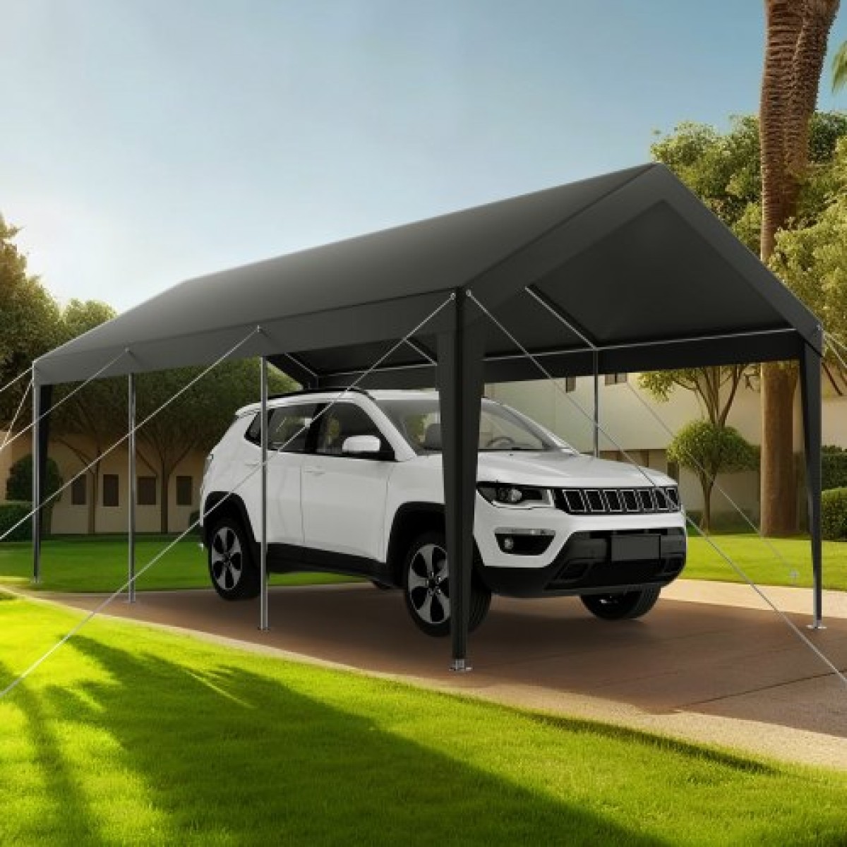 VEVOR Carport, 10 x 20 FT υπαίθριος θόλος αυτοκινήτου, πόσιμο υπόστεγο, γαλβανισμένο βαρέως τύπου στέγαστρο αυτοκινήτου, ανθεκτικό στην υπεριώδη ακτινοβολία & αδιάβροχο, προστασία για όλες τις εποχές, υπόστεγο αποθήκευσης για μοτοσικλέτα σκάφους αυτοκ