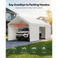 VEVOR Carport, 10 x 20 FT εξωτερικός θόλος αυτοκινήτου, Φορητό υπόστεγο με αφαιρούμενα πλευρικά τοιχώματα και πόρτα, βαρέως τύπου στέγαστρο αυτοκινήτου, ανθεκτικό στην υπεριώδη ακτινοβολία & αδιάβροχο, Προστασία όλων των εποχών για αυτοκίνητο σκάφος λ