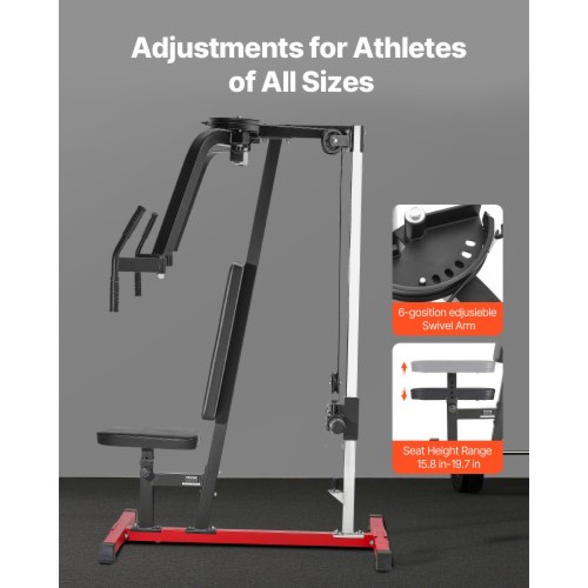Μηχάνημα VEVOR Chest Fly Machine, Εξειδικευμένο μηχάνημα άνω σώματος για γυμναστήριο στο σπίτι, ρυθμιζόμενο Fly and Reverse Delt Machine, για ασκήσεις στήθους, πλάτης, θωρακικού, οπίσθιου δελτοειδή και ώμων, κράτημα έως 450 LBS