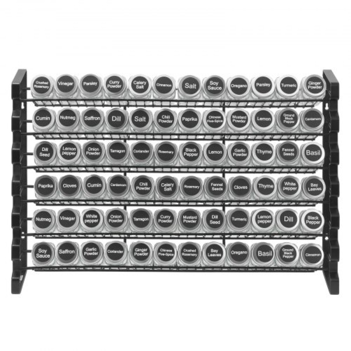 Organizer για ντουλάπι VEVOR Spice Rack, Organizer μπαχαρικών με 72 άδεια βάζα μπαχαρικών, καπάκια, ετικέτες μπαχαρικών και ολοκληρωμένο σετ χωνιού, οργάνωση καρυκευμάτων για πάγκο, κουζίνα, ντουλάπι, ντουλάπι, 23x16 in
