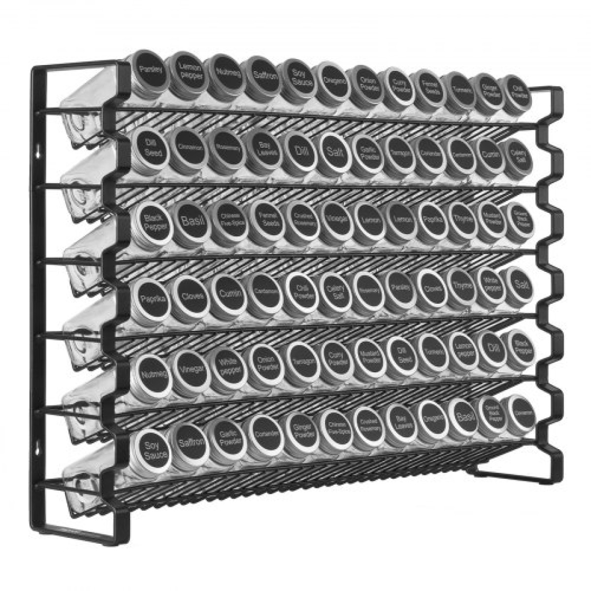 Organizer για ντουλάπι VEVOR Spice Rack, Organizer μπαχαρικών με 72 άδεια βάζα μπαχαρικών, καπάκια, ετικέτες μπαχαρικών και ολοκληρωμένο σετ χωνιού, οργάνωση καρυκευμάτων για πάγκο, κουζίνα, ντουλάπι, ντουλάπι, 23x16 in