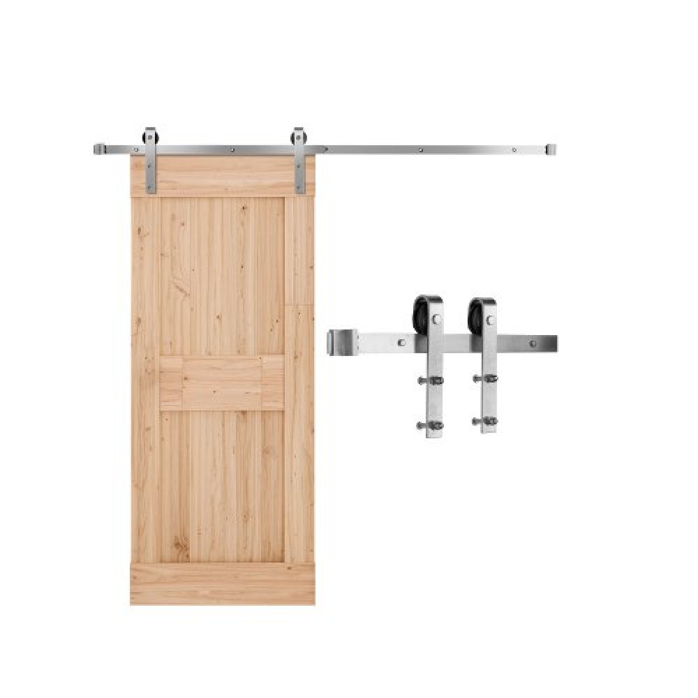 Κιτ υλικού συρόμενης πόρτας αχυρώνα VEVOR 6.6FT, χωρητικότητα βάρους 330 LBS, Συμβατό με πλάτος 36 έως 40 ίντσες & 1-3/8 έως 1-3/4 ίντσες Πάχος μονή συρόμενη πόρτα αχυρώνα, ανθεκτική τροχιά και κύλινδρο σε σχήμα J