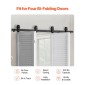 VEVOR Bi-folding Sliding Door Barn Hardware Track Kit, 64" Top Mount Track Kit, σύρεται ομαλά και αθόρυβα, βαρέως τύπου, εύκολο στην εγκατάσταση, κατάλληλο για τέσσερις πόρτες ντουλαπιών 15" ντουλαπιών πλυντηρίου ρούχων (Δεν περιλαμβάνονται)
