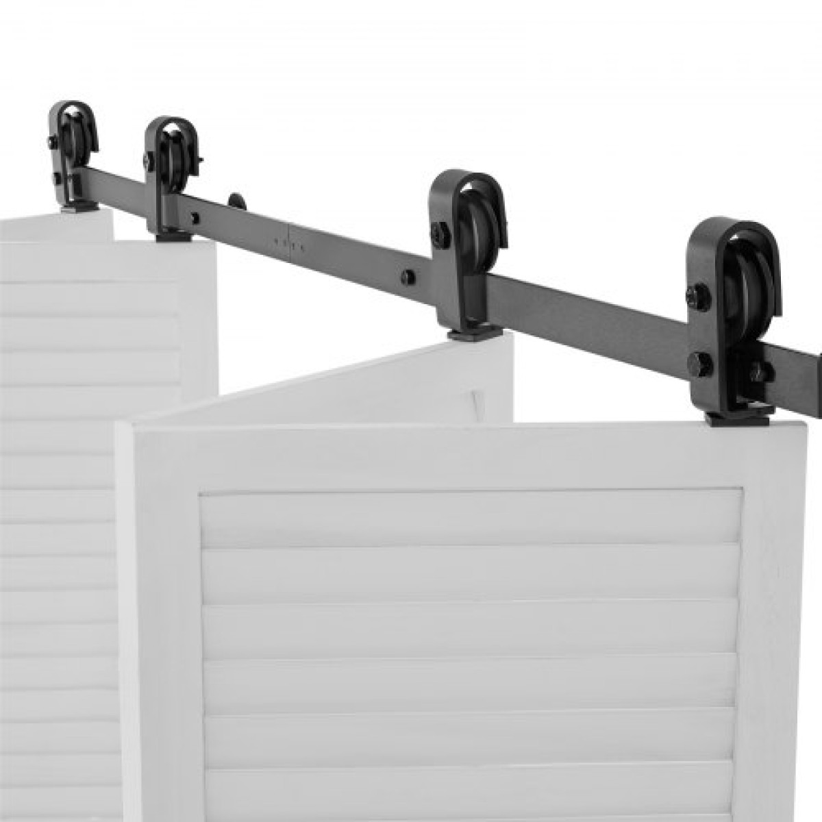 VEVOR Bi-folding Sliding Door Barn Hardware Track Kit, 64" Top Mount Track Kit, σύρεται ομαλά και αθόρυβα, βαρέως τύπου, εύκολο στην εγκατάσταση, κατάλληλο για τέσσερις πόρτες ντουλαπιών 15" ντουλαπιών πλυντηρίου ρούχων (Δεν περιλαμβάνονται)