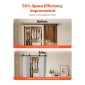 VEVOR Bi-folding Sliding Door Barn Hardware Track Kit, 64" Top Mount Track Kit, σύρεται ομαλά και αθόρυβα, βαρέως τύπου, εύκολο στην εγκατάσταση, κατάλληλο για τέσσερις πόρτες ντουλαπιών 15" ντουλαπιών πλυντηρίου ρούχων (Δεν περιλαμβάνονται)