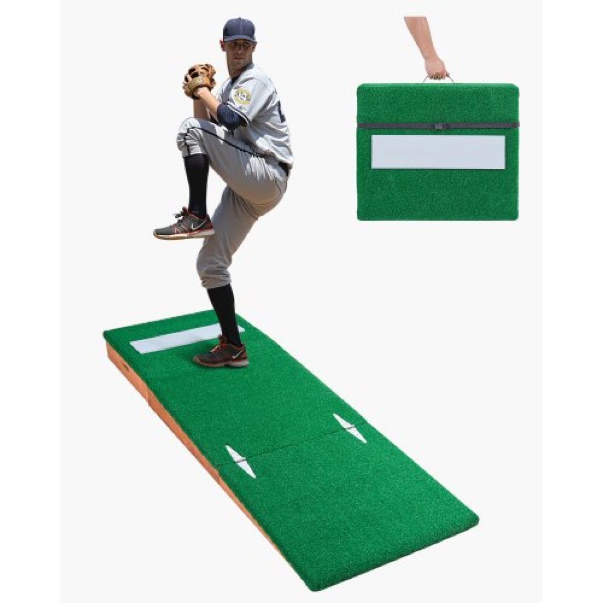 VEVOR Pitching Mound, Portable Baseball Pitcher's Mound, 85 in Indoor Outdoor Pitching Practice and Training Equipment, Softball Pitching Mound with Antifade Turf, Pitching Rubber, Ρυθμιζόμενη βάση