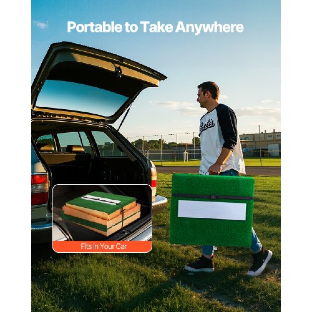 VEVOR Pitching Mound, Portable Baseball Pitcher's Mound, 85 in Indoor Outdoor Pitching Practice and Training Equipment, Softball Pitching Mound with Antifade Turf, Pitching Rubber, Ρυθμιζόμενη βάση