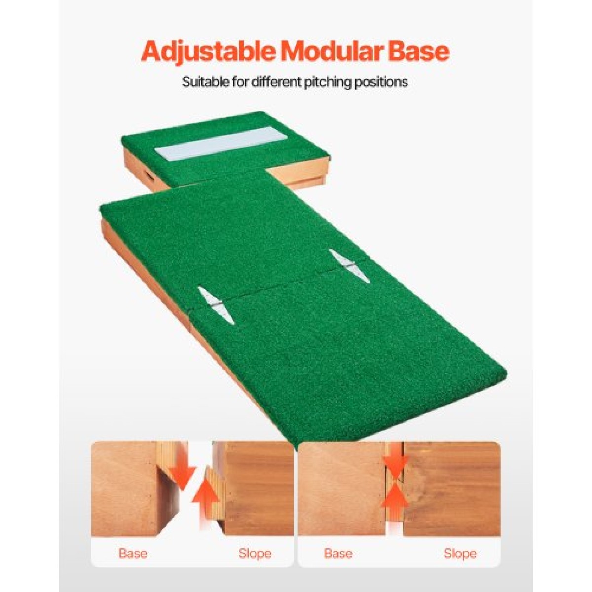 VEVOR Pitching Mound, Portable Baseball Pitcher's Mound, 85 in Indoor Outdoor Pitching Practice and Training Equipment, Softball Pitching Mound with Antifade Turf, Pitching Rubber, Ρυθμιζόμενη βάση