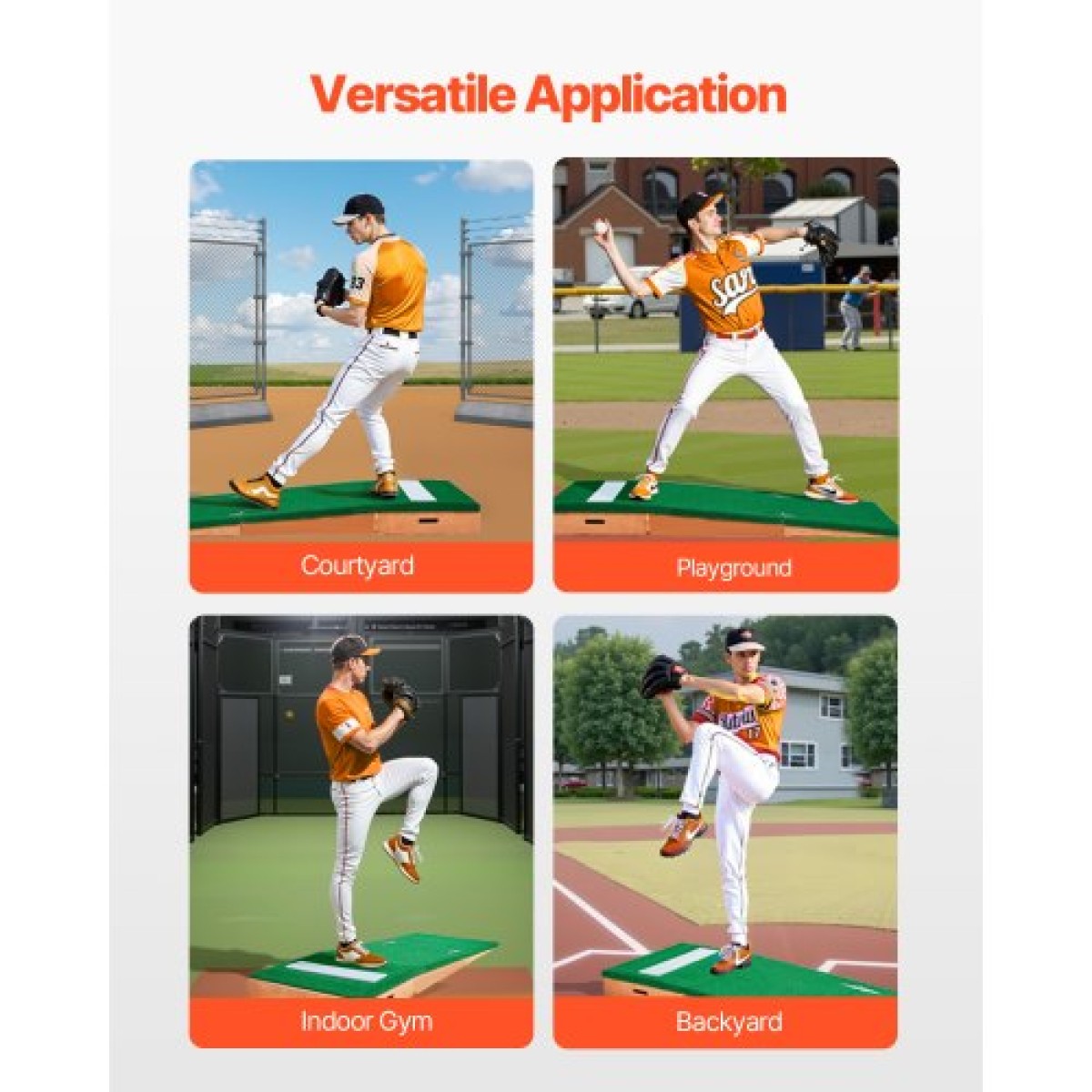 VEVOR Pitching Mound, Portable Baseball Pitcher's Mound, 85 in Indoor Outdoor Pitching Practice and Training Equipment, Softball Pitching Mound with Antifade Turf, Pitching Rubber, Ρυθμιζόμενη βάση