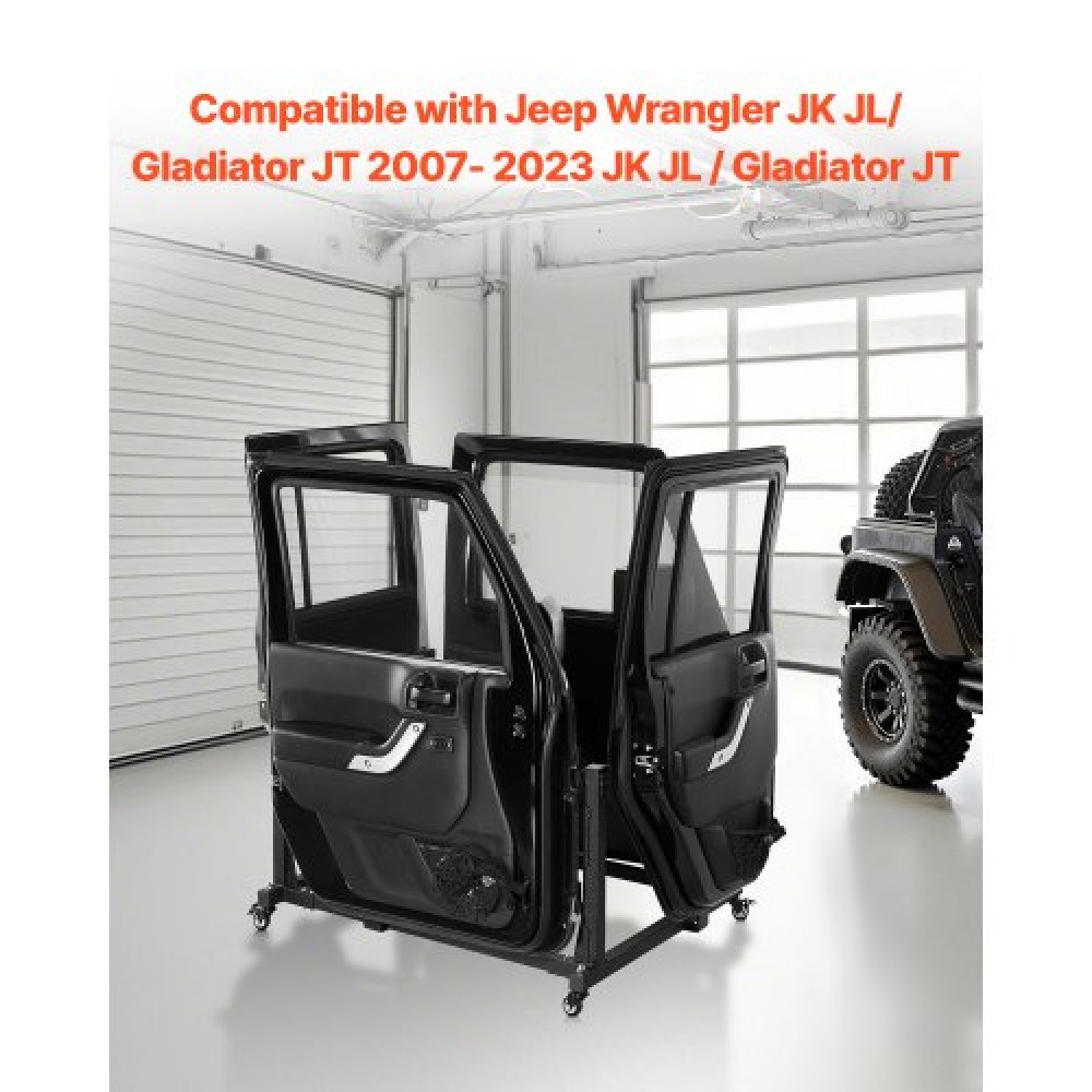 VEVOR Jeep Door Storage Cart, 4 Doors Moveable Storage Cart Rack with Thickened Rubber Cushion, Sturdy Door Door Cart Cart Fit for Jeep Wrangler JK JL/Gladiator JT 2007- 2023 JK JL / Gladiator JT