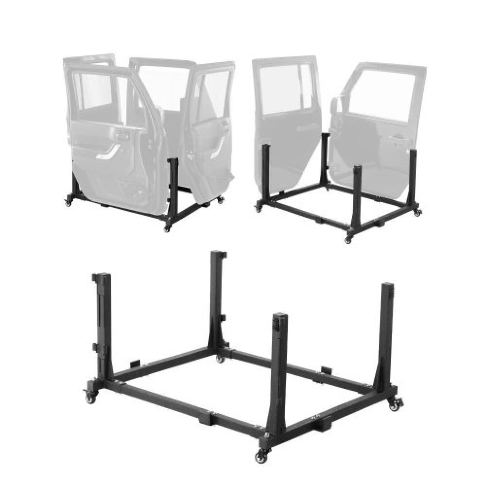 VEVOR Jeep Door Storage Cart, 4 Doors Moveable Storage Cart Rack with Thickened Rubber Cushion, Sturdy Door Door Cart Cart Fit for Jeep Wrangler JK JL/Gladiator JT 2007- 2023 JK JL / Gladiator JT