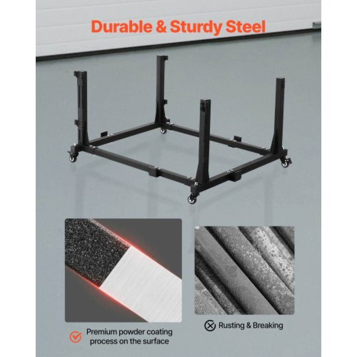 VEVOR Jeep Door Storage Cart, 4 Doors Moveable Storage Cart Rack with Thickened Rubber Cushion, Sturdy Door Door Cart Cart Fit for Jeep Wrangler JK JL/Gladiator JT 2007- 2023 JK JL / Gladiator JT