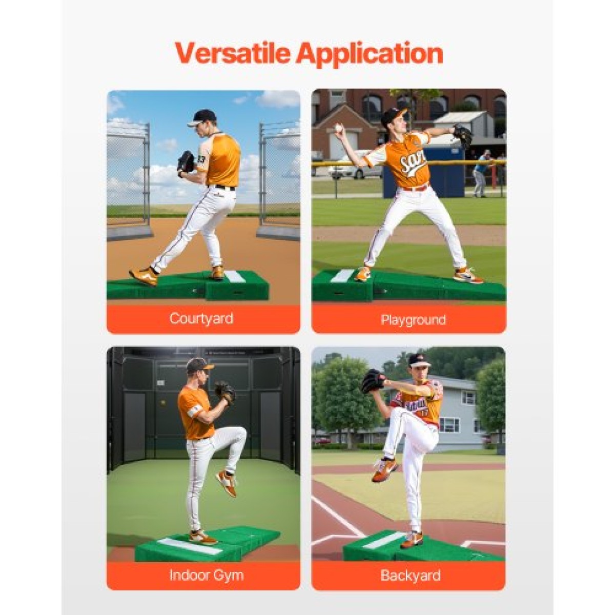 VEVOR Pitching Mound, Portable Baseball Pitcher's Mound, 77 in IIdoor Outdoor Pitching Practice and Training Equipment, Softball Pitching Aid with Antifade Turf, Pitching Rubber, Carry Handles
