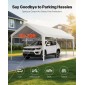 VEVOR Carport, 10 x 20 FT κουβούκλιο εξωτερικού χώρου, πόσιμο υπόστεγο, γαλβανισμένο βαρέως τύπου στέγαστρο αυτοκινήτου, ανθεκτικό στην υπεριώδη ακτινοβολία & αδιάβροχο, προστασία για όλες τις εποχές, υπόστεγο αποθήκευσης για μοτοσυκλέτες σκάφους Λευκ