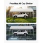 VEVOR Carport, 10 x 20 FT κουβούκλιο εξωτερικού χώρου, πόσιμο υπόστεγο, γαλβανισμένο βαρέως τύπου στέγαστρο αυτοκινήτου, ανθεκτικό στην υπεριώδη ακτινοβολία & αδιάβροχο, προστασία για όλες τις εποχές, υπόστεγο αποθήκευσης για μοτοσυκλέτες σκάφους Λευκ
