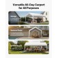 VEVOR Carport, 10 x 20 FT κουβούκλιο εξωτερικού χώρου, πόσιμο υπόστεγο, γαλβανισμένο βαρέως τύπου στέγαστρο αυτοκινήτου, ανθεκτικό στην υπεριώδη ακτινοβολία & αδιάβροχο, προστασία για όλες τις εποχές, υπόστεγο αποθήκευσης για μοτοσυκλέτες σκάφους Λευκ